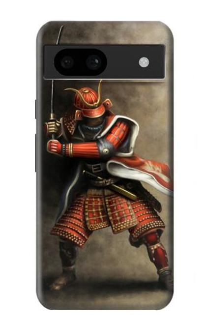 W0796 Japan Red Samurai Hard Case and Leather Flip Case For Google Pixel 8a