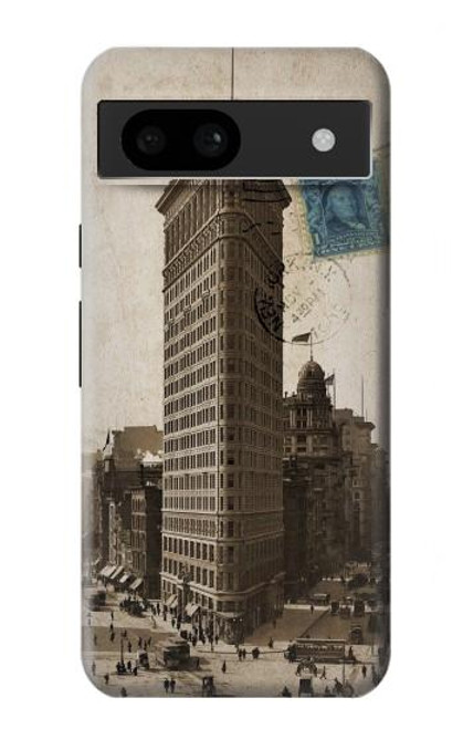 W2832 New York 1903 Flatiron Building Postcard Hard Case and Leather Flip Case For Google Pixel 8a