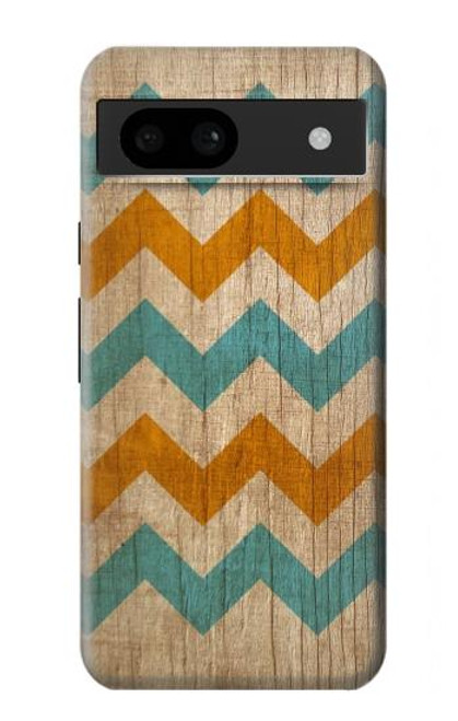 W3033 Vintage Wood Chevron Graphic Printed Hard Case and Leather Flip Case For Google Pixel 8a