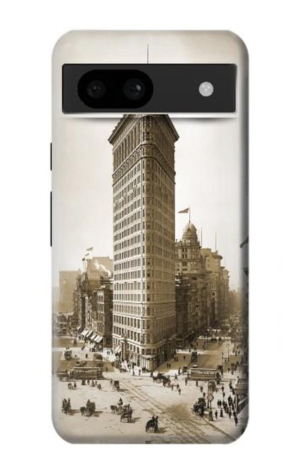 W3046 Old New York Flatiron Building Hard Case and Leather Flip Case For Google Pixel 8a