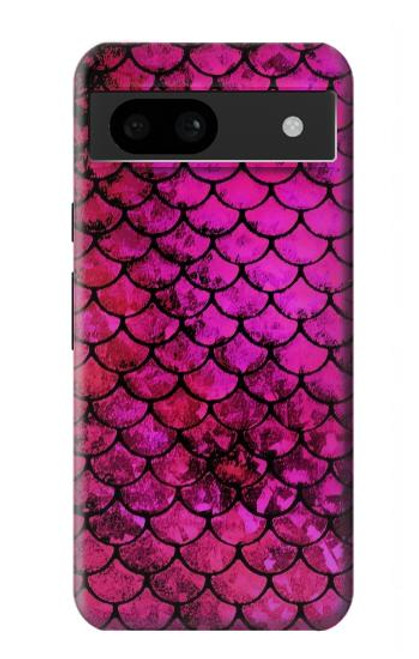 W3051 Pink Mermaid Fish Scale Hard Case and Leather Flip Case For Google Pixel 8a