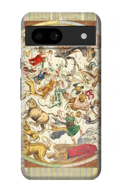 W3145 Antique Constellation Star Sky Map Hard Case and Leather Flip Case For Google Pixel 8a