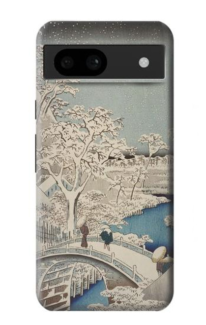 W3350 Utagawa Hiroshige Drum Bridge Yuhi Hill in Meguro Hard Case and Leather Flip Case For Google Pixel 8a