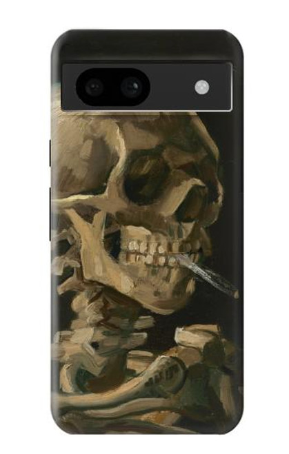 W3358 Vincent Van Gogh Skeleton Cigarette Hard Case and Leather Flip Case For Google Pixel 8a