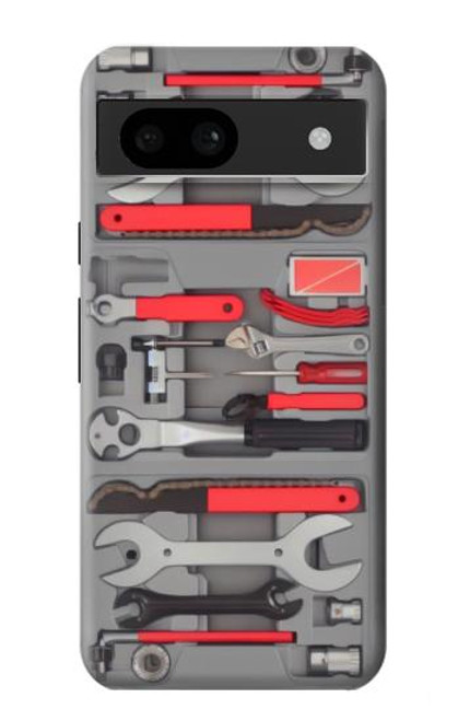 W3921 Bike Repair Tool Graphic Paint Hard Case and Leather Flip Case For Google Pixel 8a