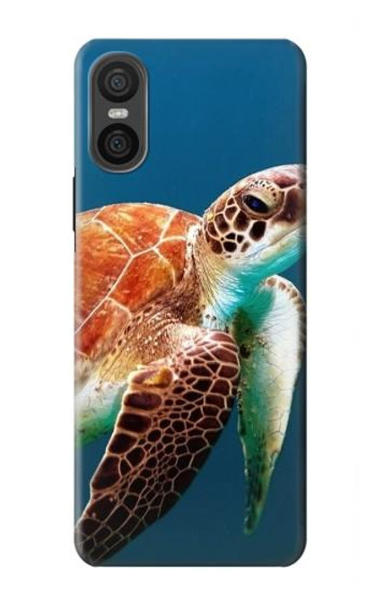 W3497 Green Sea Turtle Hard Case and Leather Flip Case For Sony Xperia 10 VI