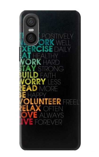 W3523 Think Positive Words Quotes Hard Case and Leather Flip Case For Sony Xperia 10 VI