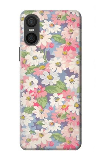 W3688 Floral Flower Art Pattern Hard Case and Leather Flip Case For Sony Xperia 10 VI