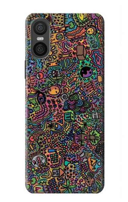 W3815 Psychedelic Art Hard Case and Leather Flip Case For Sony Xperia 10 VI