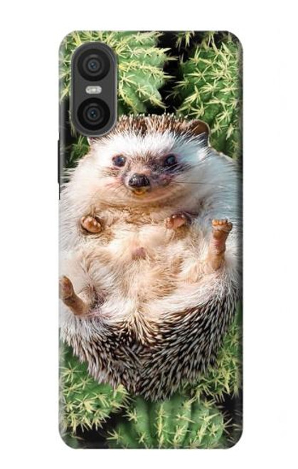W3863 Pygmy Hedgehog Dwarf Hedgehog Paint Hard Case and Leather Flip Case For Sony Xperia 10 VI