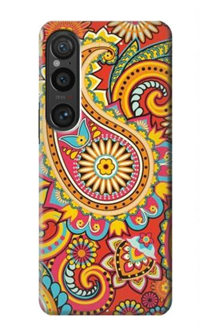 W3402 Floral Paisley Pattern Seamless Hard Case and Leather Flip Case For Sony Xperia 1 VI