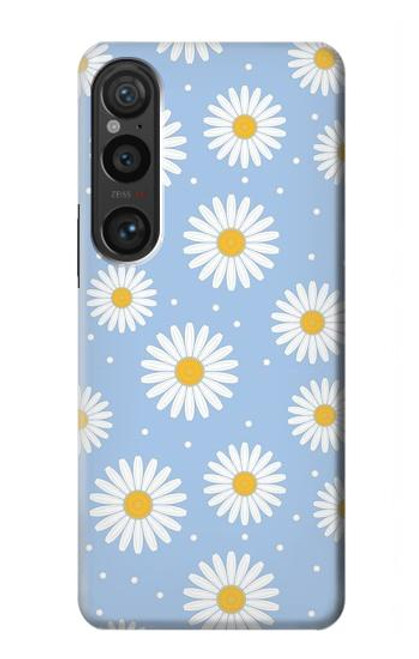 W3681 Daisy Flowers Pattern Hard Case and Leather Flip Case For Sony Xperia 1 VI