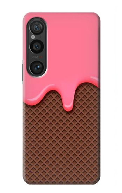 W3754 Strawberry Ice Cream Cone Hard Case and Leather Flip Case For Sony Xperia 1 VI