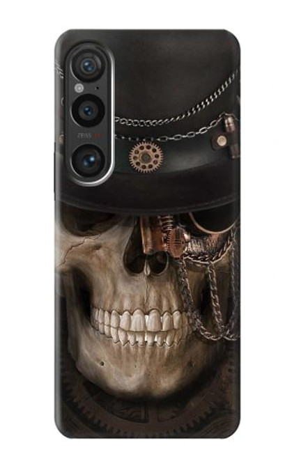 W3852 Steampunk Skull Hard Case and Leather Flip Case For Sony Xperia 1 VI
