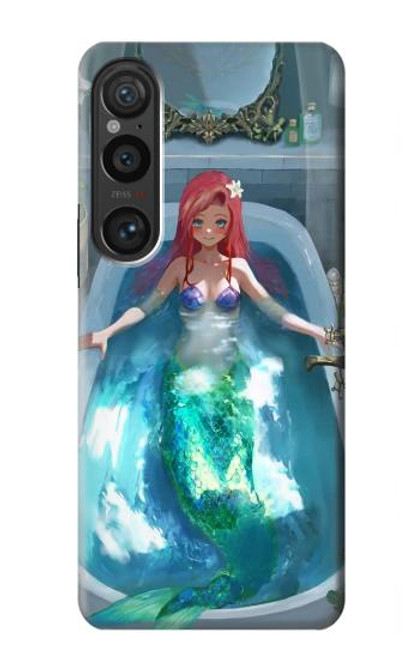 W3911 Cute Little Mermaid Aqua Spa Hard Case and Leather Flip Case For Sony Xperia 1 VI