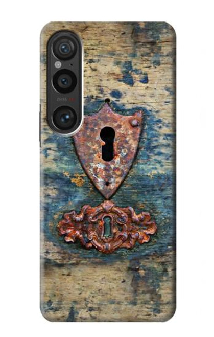 W3955 Vintage Keyhole Weather Door Hard Case and Leather Flip Case For Sony Xperia 1 VI