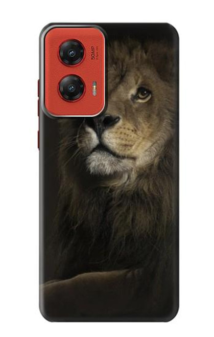 W0472 Lion Hard Case and Leather Flip Case For Motorola Moto G Stylus 5G (2024)