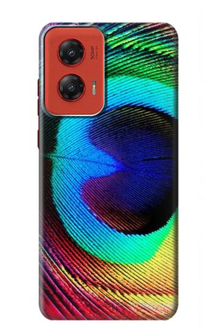 W0511 Peacock Hard Case and Leather Flip Case For Motorola Moto G Stylus 5G (2024)