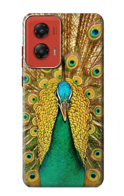 W0513 Peacock Hard Case and Leather Flip Case For Motorola Moto G Stylus 5G (2024)