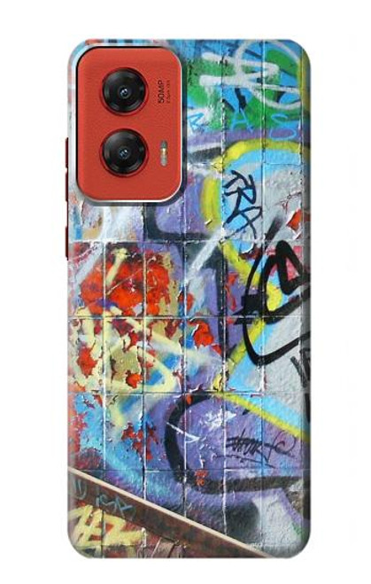 W0588 Wall Graffiti Hard Case and Leather Flip Case For Motorola Moto G Stylus 5G (2024)