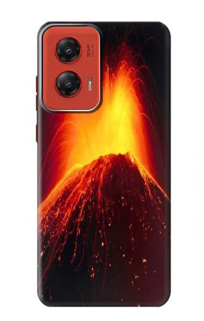 W0745 Volcano Lava Hard Case and Leather Flip Case For Motorola Moto G Stylus 5G (2024)