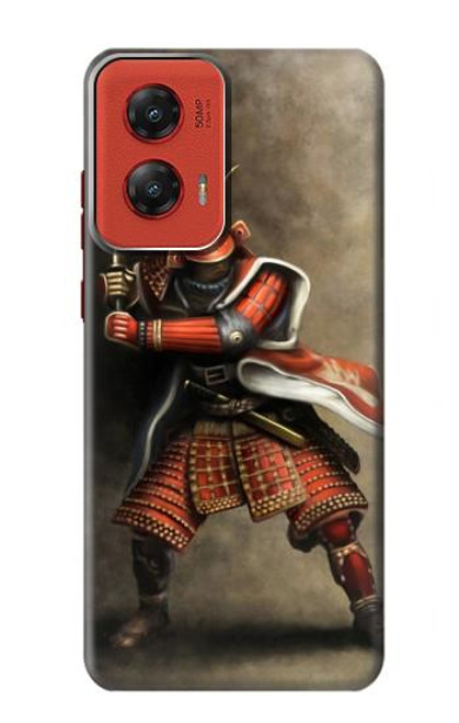 W0796 Japan Red Samurai Hard Case and Leather Flip Case For Motorola Moto G Stylus 5G (2024)