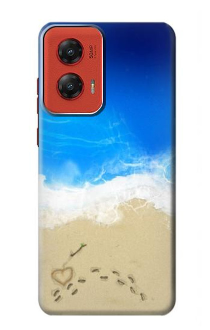 W0912 Relax Beach Hard Case and Leather Flip Case For Motorola Moto G Stylus 5G (2024)