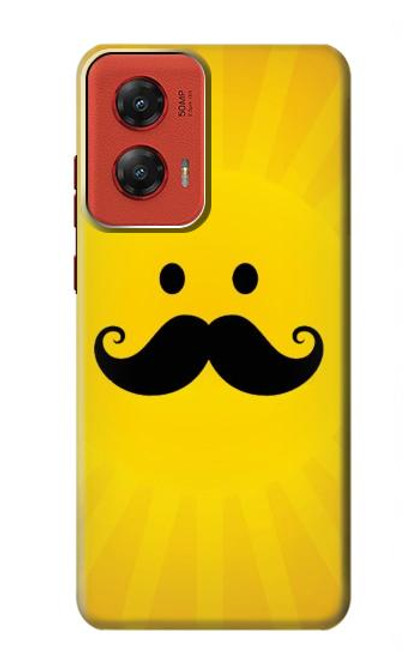 W1145 Yellow Mustache Sun Hard Case and Leather Flip Case For Motorola Moto G Stylus 5G (2024)