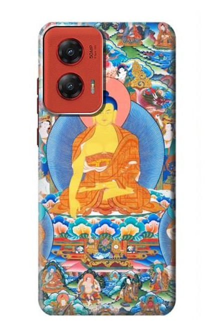 W1256 Buddha Paint Hard Case and Leather Flip Case For Motorola Moto G Stylus 5G (2024)