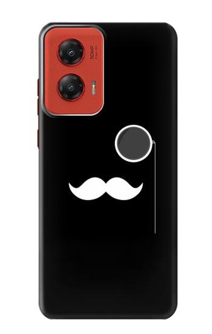 W1946 Sir Mustache Minimalism Hard Case and Leather Flip Case For Motorola Moto G Stylus 5G (2024)