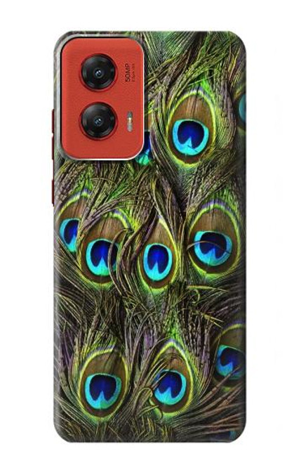 W1965 Peacock Feather Hard Case and Leather Flip Case For Motorola Moto G Stylus 5G (2024)