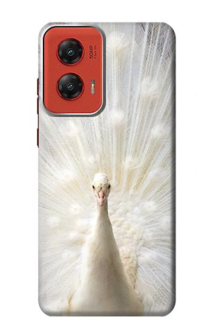 W1980 White Peacock Hard Case and Leather Flip Case For Motorola Moto G Stylus 5G (2024)