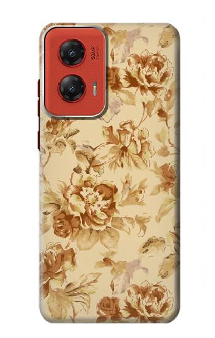 W2180 Flower Floral Vintage Pattern Hard Case and Leather Flip Case For Motorola Moto G Stylus 5G (2024)