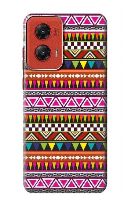 W2292 Aztec Tribal Pattern Hard Case and Leather Flip Case For Motorola Moto G Stylus 5G (2024)