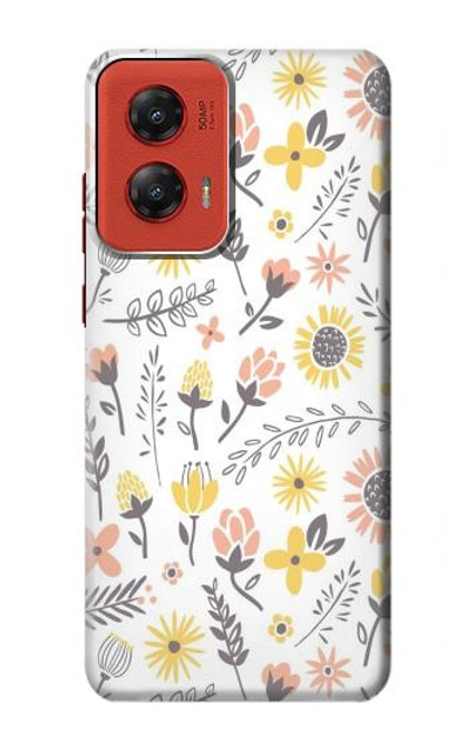 W2354 Pastel Flowers Pattern Hard Case and Leather Flip Case For Motorola Moto G Stylus 5G (2024)