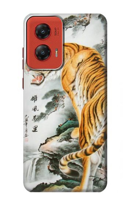 W2750 Oriental Chinese Tiger Painting Hard Case and Leather Flip Case For Motorola Moto G Stylus 5G (2024)