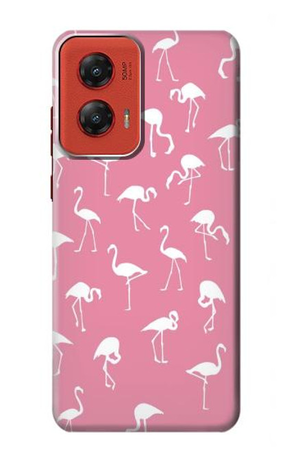 W2858 Pink Flamingo Pattern Hard Case and Leather Flip Case For Motorola Moto G Stylus 5G (2024)