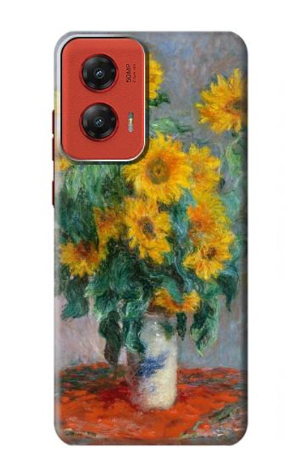 W2937 Claude Monet Bouquet of Sunflowers Hard Case and Leather Flip Case For Motorola Moto G Stylus 5G (2024)