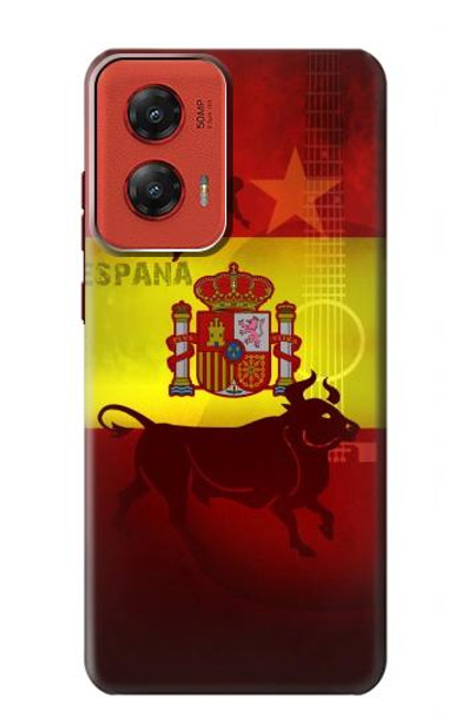 W2984 Spain Football Soccer Hard Case and Leather Flip Case For Motorola Moto G Stylus 5G (2024)