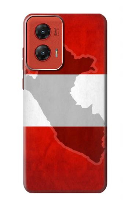 W3018 Peru Flag Hard Case and Leather Flip Case For Motorola Moto G Stylus 5G (2024)