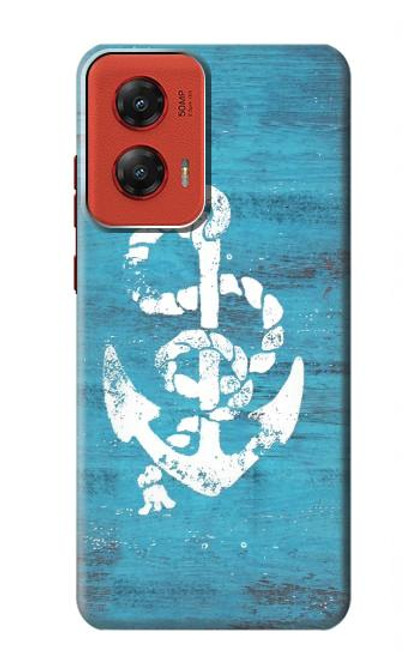 W3053 Marine Anchor Blue Hard Case and Leather Flip Case For Motorola Moto G Stylus 5G (2024)