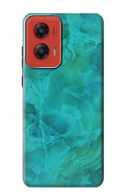 W3147 Aqua Marble Stone Hard Case and Leather Flip Case For Motorola Moto G Stylus 5G (2024)