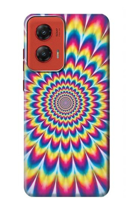 W3162 Colorful Psychedelic Hard Case and Leather Flip Case For Motorola Moto G Stylus 5G (2024)