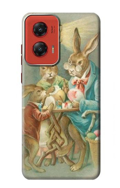 W3164 Easter Rabbit Family Hard Case and Leather Flip Case For Motorola Moto G Stylus 5G (2024)