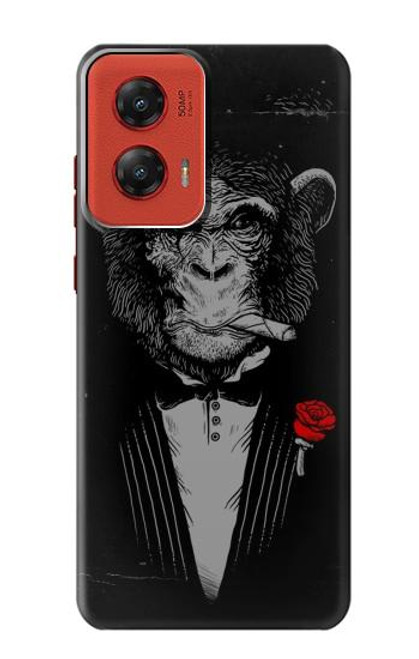 W3167 Funny Monkey God Father Hard Case and Leather Flip Case For Motorola Moto G Stylus 5G (2024)