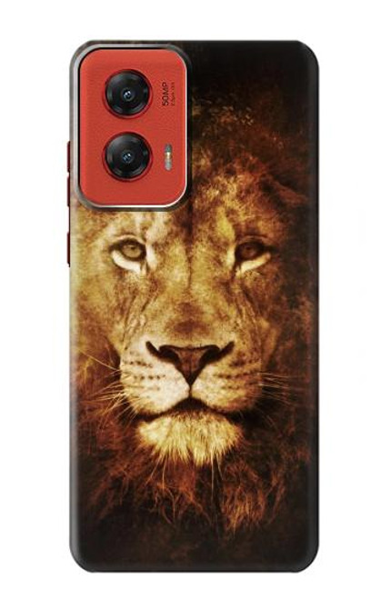 W3182 Lion Hard Case and Leather Flip Case For Motorola Moto G Stylus 5G (2024)