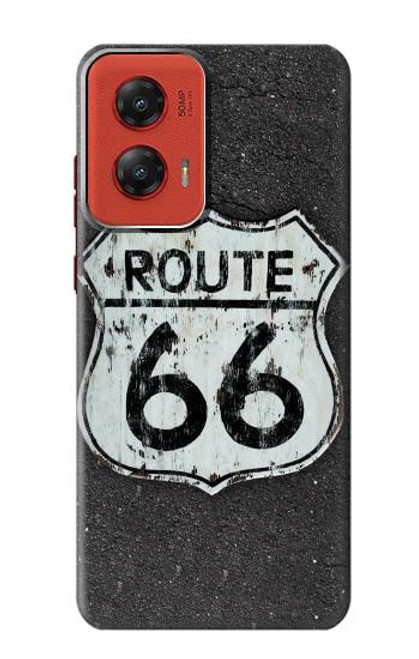 W3207 Route 66 Sign Hard Case and Leather Flip Case For Motorola Moto G Stylus 5G (2024)