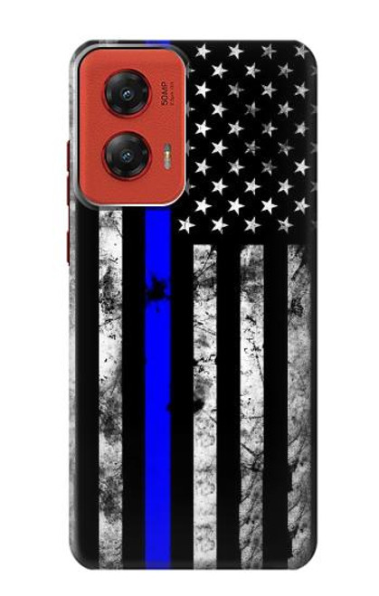 W3244 Thin Blue Line USA Hard Case and Leather Flip Case For Motorola Moto G Stylus 5G (2024)