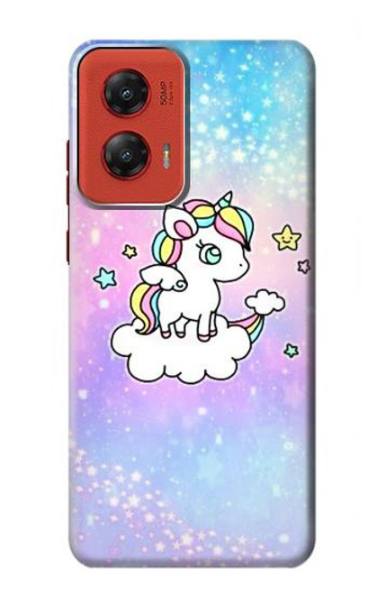 W3256 Cute Unicorn Cartoon Hard Case and Leather Flip Case For Motorola Moto G Stylus 5G (2024)