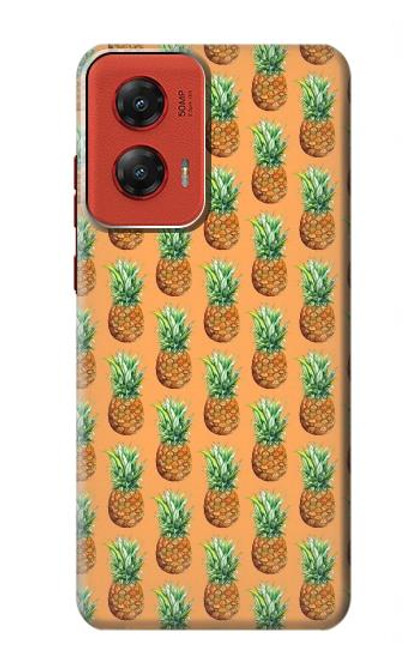 W3258 Pineapple Pattern Hard Case and Leather Flip Case For Motorola Moto G Stylus 5G (2024)